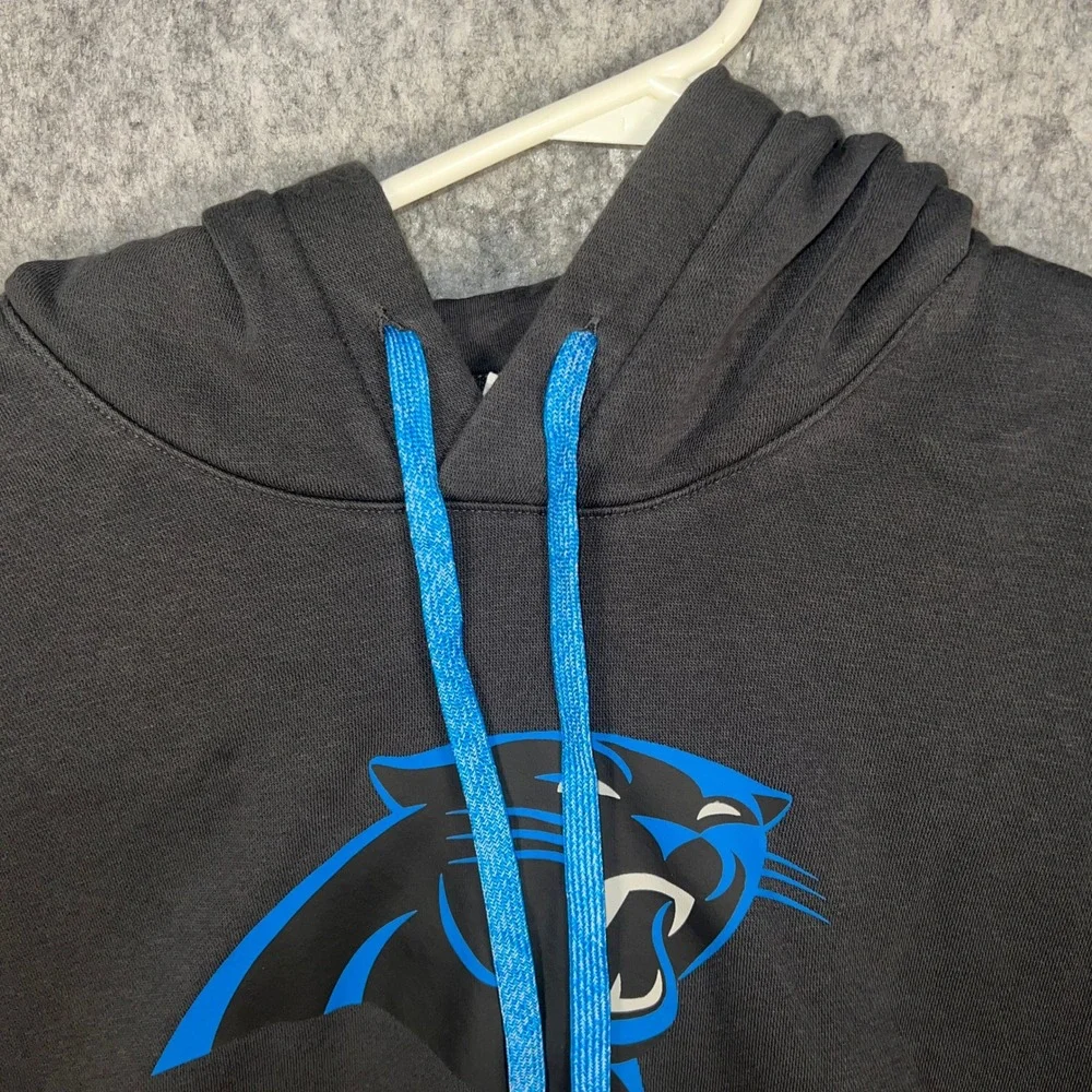 Nike NFL Carolina Panthers Hoodie Black Blue Colorblock Men's Large 02F2-0CEJ